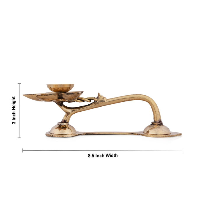 Kamal Pancha Arathi - 3 x 8.5 Inches | Brass Aarti/ Camphor Aarti for Pooja/ 420 Gms Approx - Kapur Aarti