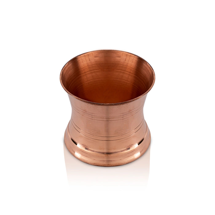 Panch Patra - 2.75 x 3 Inches | Copper Pancha Patra/ Beading Design Panchapalli for Pooja/ 80 Gms Approx - Panchapatra & Uddarani