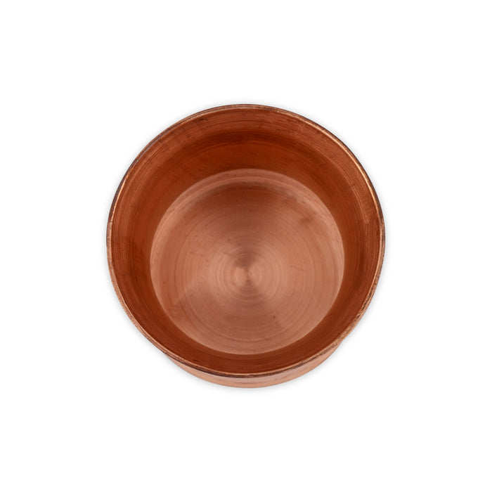 Panch Patra - 2.75 x 3 Inches | Copper Pancha Patra/ Beading Design Panchapalli for Pooja/ 80 Gms Approx - Panchapatra & Uddarani