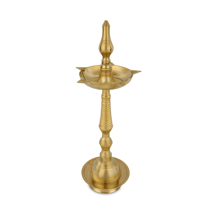 Kerala Fancy Lamp - 14 x 5 Inches | Brass 5 Face Panchmukh Deep/ Brass Lamp for Pooja