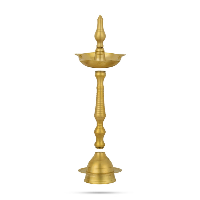 Kerala Fancy Lamp - 14 x 5 Inches | Brass 5 Face Panchmukh Deep/ Brass Lamp for Pooja