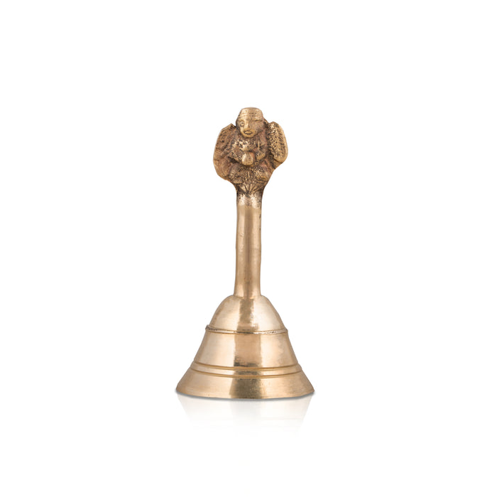 Hand Bell - 4 Inches | Puja Bell/ Brass Bell/ Ganesh Handle Ghanti for Home - Pooja Bells