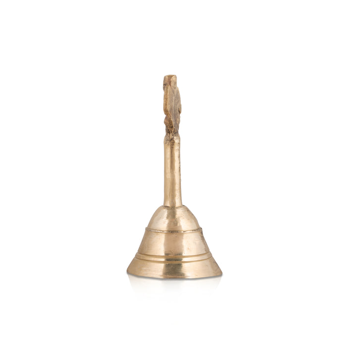 Hand Bell - 4 Inches | Puja Bell/ Brass Bell/ Ganesh Handle Ghanti for Home - Pooja Bells