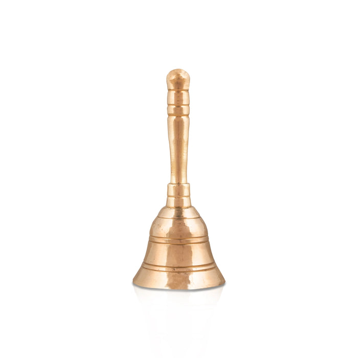 Hand Bell - 5 Inches | Brass Ghanti/ Pooja Ghanti/ Pooja Bell for Home/ 100 Gms Approx - Pooja Bells