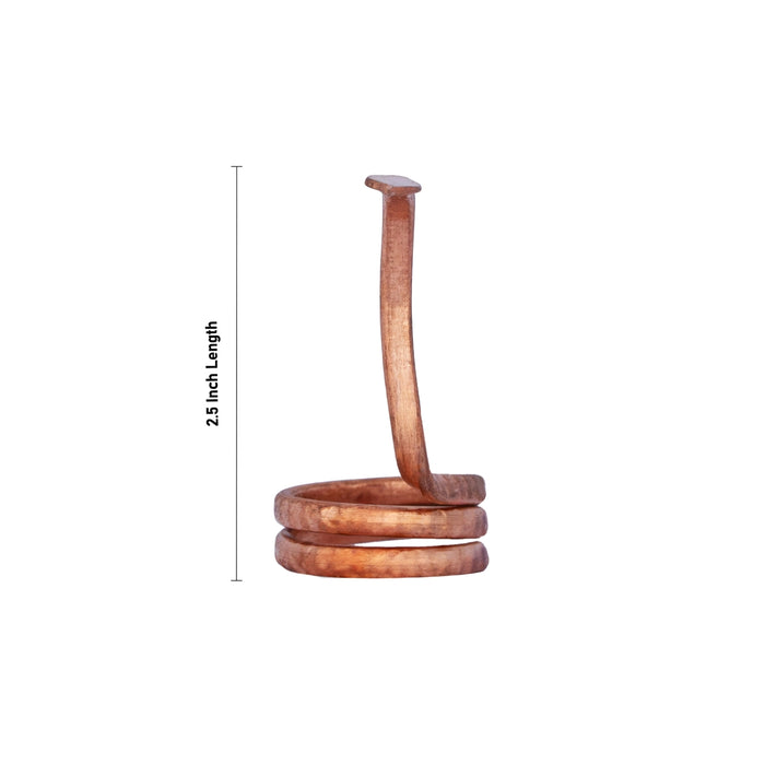 Copper Snake pair - 2.5 Inches | Copper Nag Nagini Set / Snake Statue For Pooja