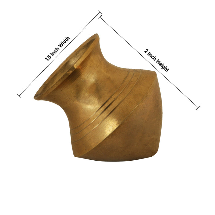 Abhishek Lota - 1.5 x 2 Inches | Shivling Lota/ Jaladhari Loti/ Brass Lota for Pooja - Abhishek Plate
