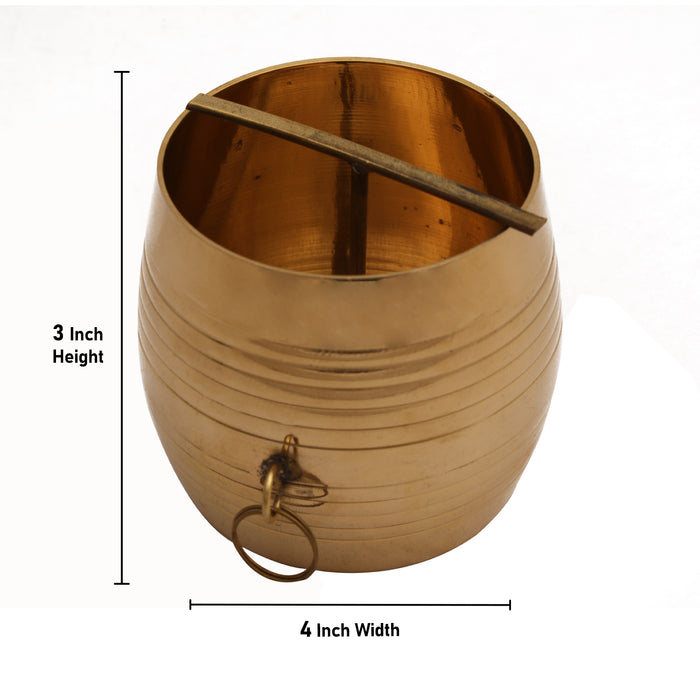 Brass Para - 3 x 4 Inches | Brass Padi/ Kerala Nirapara for Home - Para