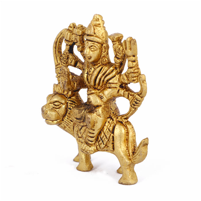 Durga Murti - 3 Inches | Antique Brass Statue/ Durga Idol/ Durga Statue for Pooja - Brass Murties