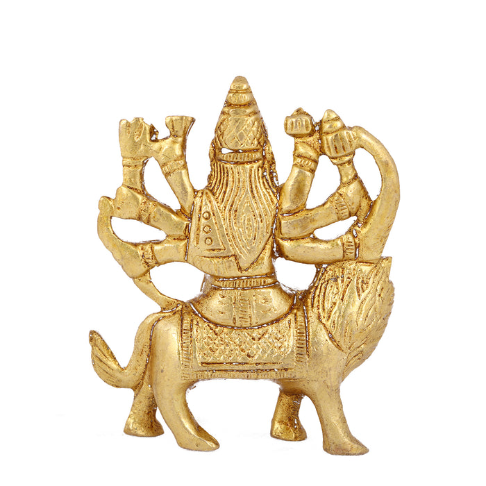 Durga Murti - 3 Inches | Antique Brass Statue/ Durga Idol/ Durga Statue for Pooja - Brass Murties