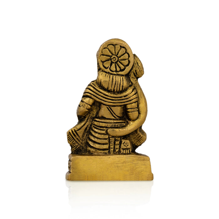 Anjaneya Statue - 2.5 X 1.5 Inches | Antique Brass Idol/ Hanuman Statue Mandi For Worship - Brass Murties