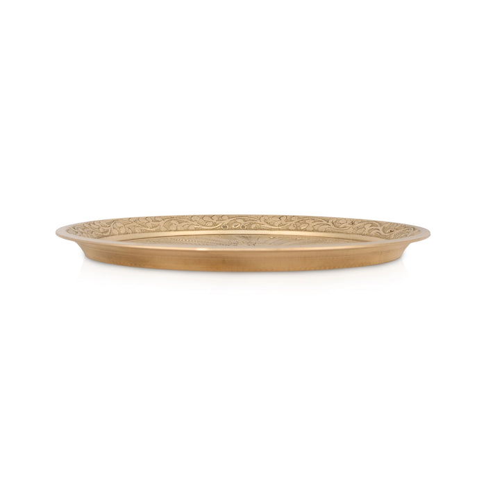 Pin Tray - 6 Inches | Brass Plate / Peacock Design Plate / Pooja Asan For Pooja & Deity