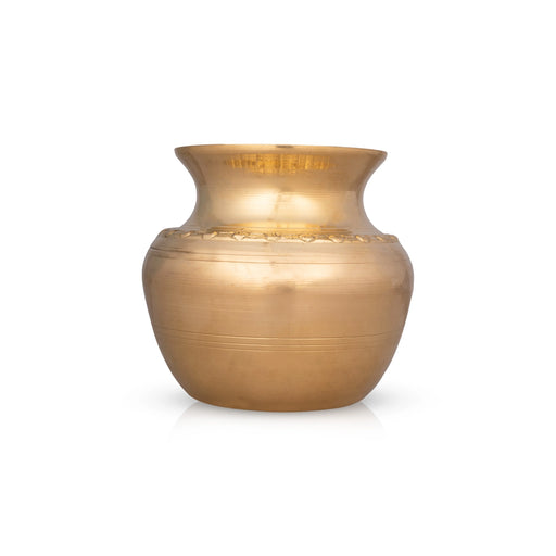 Brass Lota - 4.75 x 4.5 Inches | Brass Chombu/ Kalash Pot/ Rudraksh Design Kalasam for Pooja/ 740 Gms Approx - Kalash & Pooja Lota