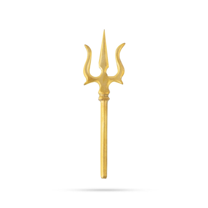 Trishul - 3 x 1 Inches | Brass Astras/ God Shiva Trishul/ Soolam/ Durga Maa Trishul for Deity