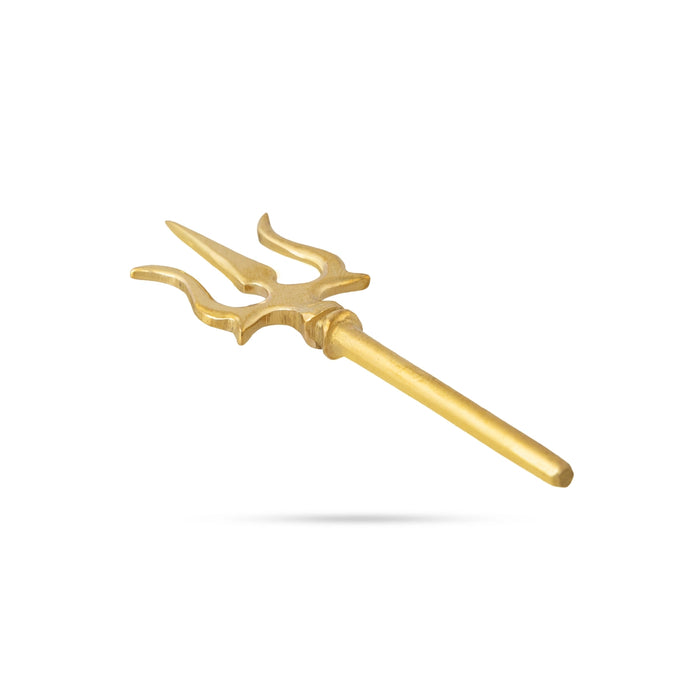 Trishul - 3 x 1 Inches | Brass Astras/ God Shiva Trishul/ Soolam/ Durga Maa Trishul for Deity