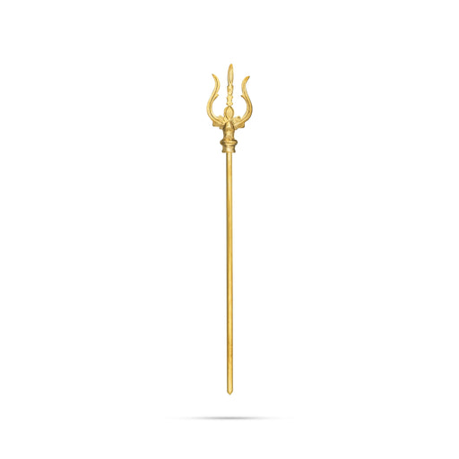 Trishul - 19 x 2.5 Inches | Brass Astras/ Soolam/ Sulam/ God Shiva Trishul/ Durga Maa Trishul for Deity/ 435 Gms - Deity Accessories