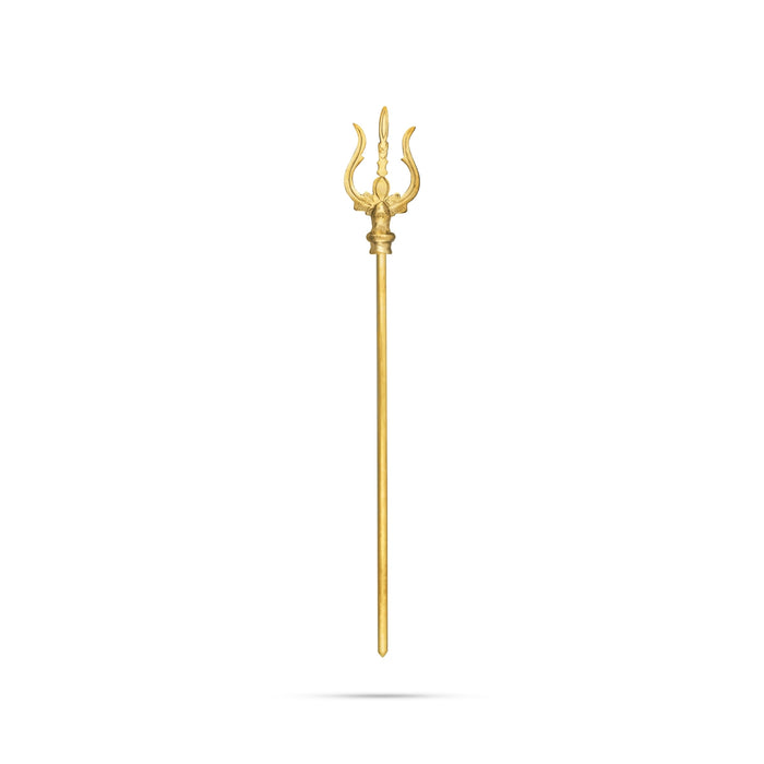 Trishul - 19 x 2.5 Inches | Brass Astras/ Soolam/ Sulam/ God Shiva Trishul/ Durga Maa Trishul for Deity/ 435 Gms - Deity Accessories