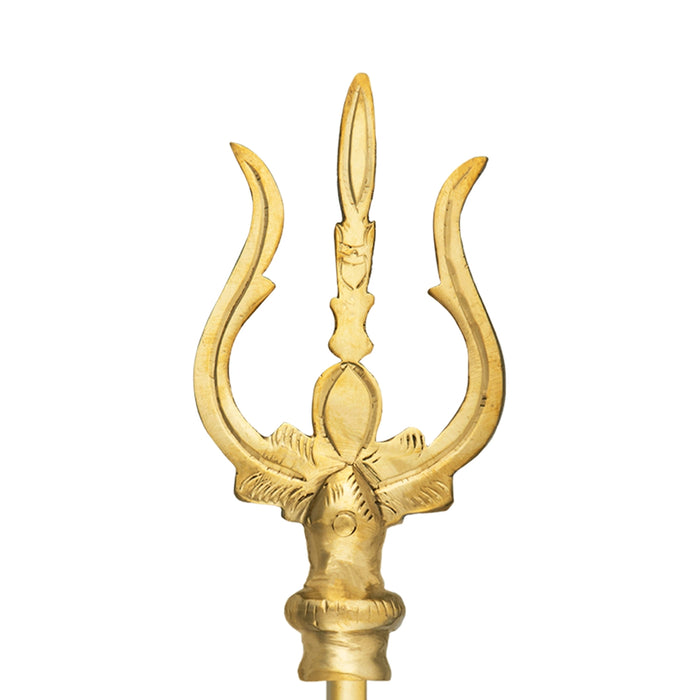 Trishul - 19 x 2.5 Inches | Brass Astras/ Soolam/ Sulam/ God Shiva Trishul/ Durga Maa Trishul for Deity/ 435 Gms - Deity Accessories