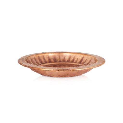 Copper Plate - 3 Inches | Hariwana Design Pooja Plate / Thali Plate for Home - Pooja Plate & Tray