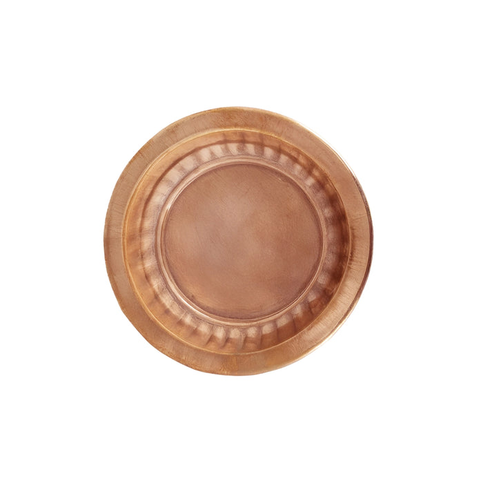 Copper Plate - 3 Inches | Hariwana Design Pooja Plate / Thali Plate for Home - Pooja Plate & Tray