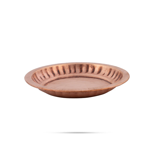 Copper Plate - 0.5 x 3.25 Inches | Small Plate/ Pooja Thali Plate/ Pooja Plate for Home - Pooja Plate & Tray