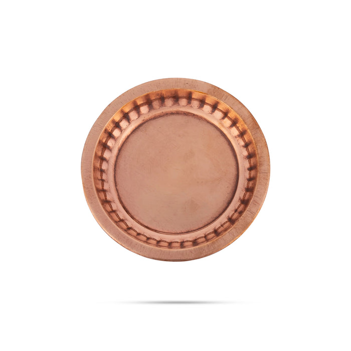 Copper Plate - 0.5 x 3.5 Inches | Thali Plate/ Pooja Plate/ Pooja Thali for Home/ 20 Gms Approx