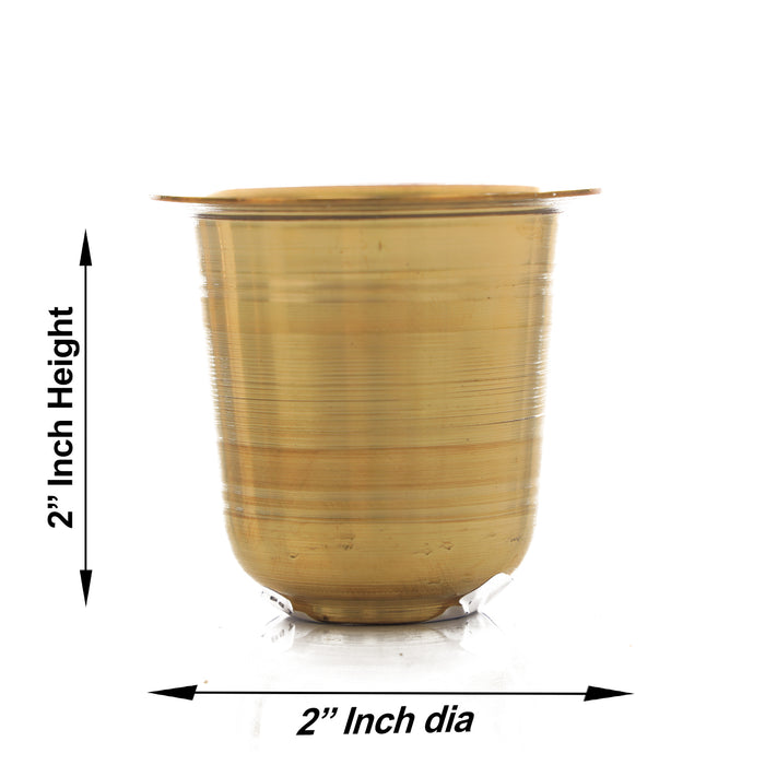 Brass Tumbler - 2 Inches | Coffee Tumbler for Home - Kitchen