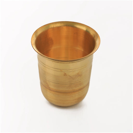 Brass Tumbler - 2.5 x 2 Inches | Coffee Tumbler/ Drinking Tumbler for Home/ 35 Gms Approx - Kitchen