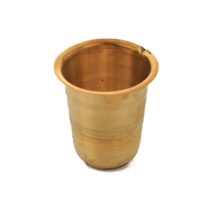 Brass Tumbler - 2.7 x 2.5 Inches | Coffee Tumbler/ Drinking Tumbler for Home/ 40 Gms Approx