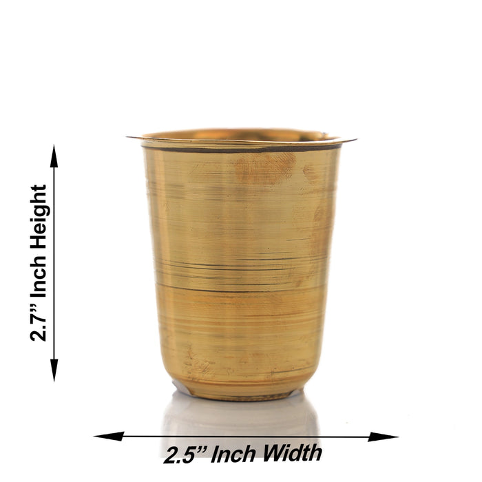 Brass Tumbler - 2.7 x 2.5 Inches | Coffee Tumbler/ Drinking Tumbler for Home/ 40 Gms Approx