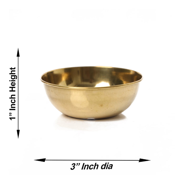 Brass Cup - 1 x 3 Inches | Rocket Cup/ Kumkum Bowl for Pooja/ 20 Gms Approx