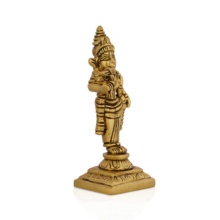 Meenakshi Standing On Base Murti- 4.75 x 1.25 Inches | Antique Brass Statue/ Meenatchi Amman Idol For Home & Pooja