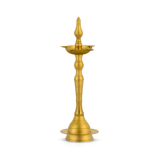 Kerala Vilakku - 16.5 X 5.75 Inches | 5 Face Brass Lamp/ Brass Deepam For Pooja And Festive Lighting Decor - Kerala Vilakku
