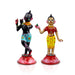 Radha Krishna Murti Standing On Base Pair - 12.5 x 4.5 Inches |Antique Brass Idol/ Painted Radha Krishna Idol - Brass Murties