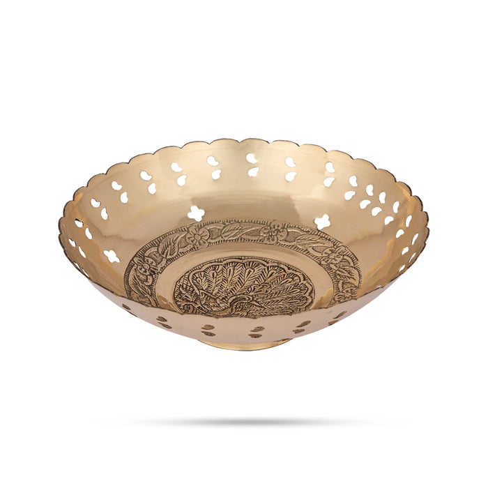Brass Bowl With Base - 2 x 6.5 Inches | Brass Katora/ Puja Bowl/ Pooja Cup/ Pooja Bowl for Home/ 180 Gms Approx - Bowls
