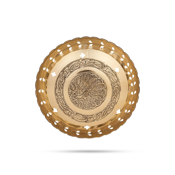 Brass Bowl With Base - 2 x 6.5 Inches | Brass Katora/ Puja Bowl/ Pooja Cup/ Pooja Bowl for Home/ 180 Gms Approx - Bowls