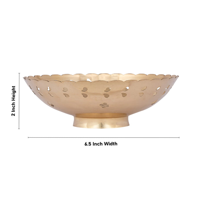 Brass Bowl With Base - 2 x 6.5 Inches | Brass Katora/ Puja Bowl/ Pooja Cup/ Pooja Bowl for Home/ 180 Gms Approx - Bowls