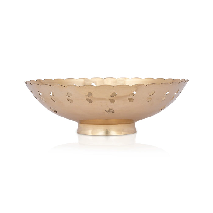 Brass Bowl With Base - 2 x 6.5 Inches | Brass Katora/ Pooja Bowl/ Pooja Cup/ Coloured Puja Bowl for Home - Bowls