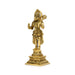 Anjaneya Statue Standing On Base - 7 x 2 Inches | Antique Brass Idol/ Ashirwad Hanuman Statue for Pooja - Brass Murties