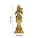 Anjaneya Statue Standing On Base - 7 x 2 Inches | Antique Brass Idol/ Ashirwad Hanuman Statue for Pooja - Brass Murties