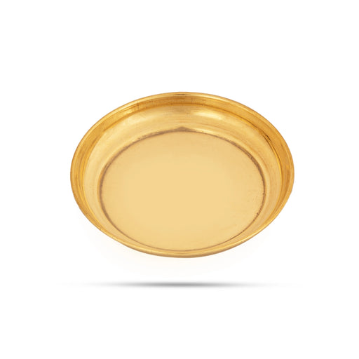Brass Plate - 0.5 x 3 Inches | Puja Plate/ Thali Plate for Pooja/ 18 Gms Approx - Pooja Plate & Tray