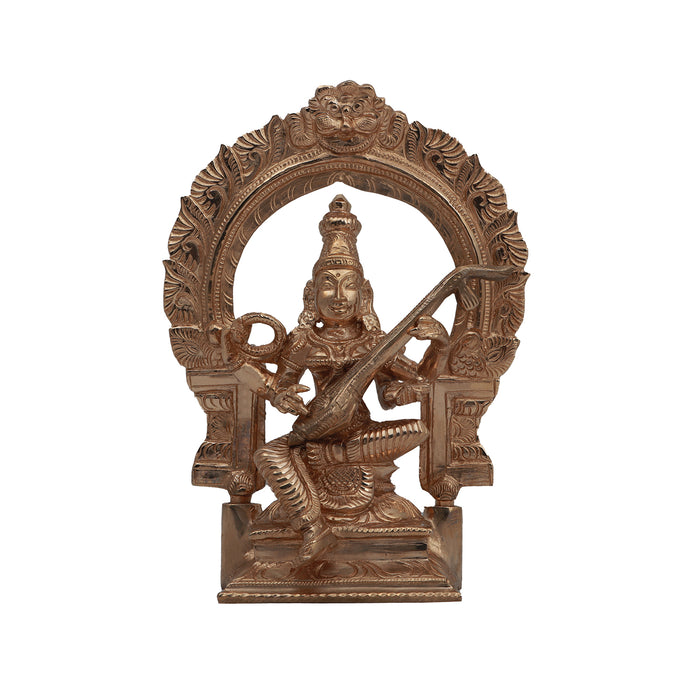 Saraswati Murti - 6 Inches | Panchaloha Idol/ Saraswati Idol/ Saraswati Mata Murti for Pooja - Panchaloha Murties