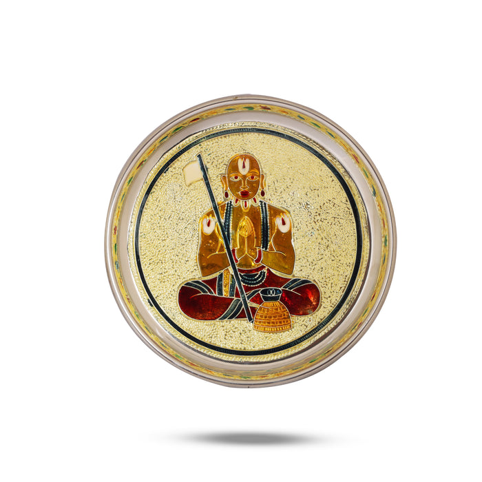 Plate - 0.5 x 7 Inches | Stainless Steel Thali Plate/ Pooja Plate for Home - Pooja Plate & Tray