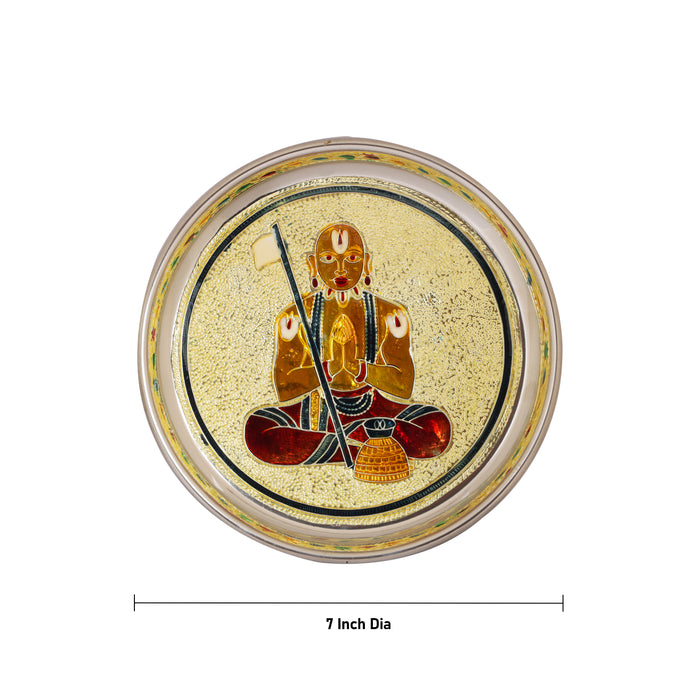 Plate - 0.5 x 7 Inches | Stainless Steel Thali Plate/ Pooja Plate for Home - Pooja Plate & Tray