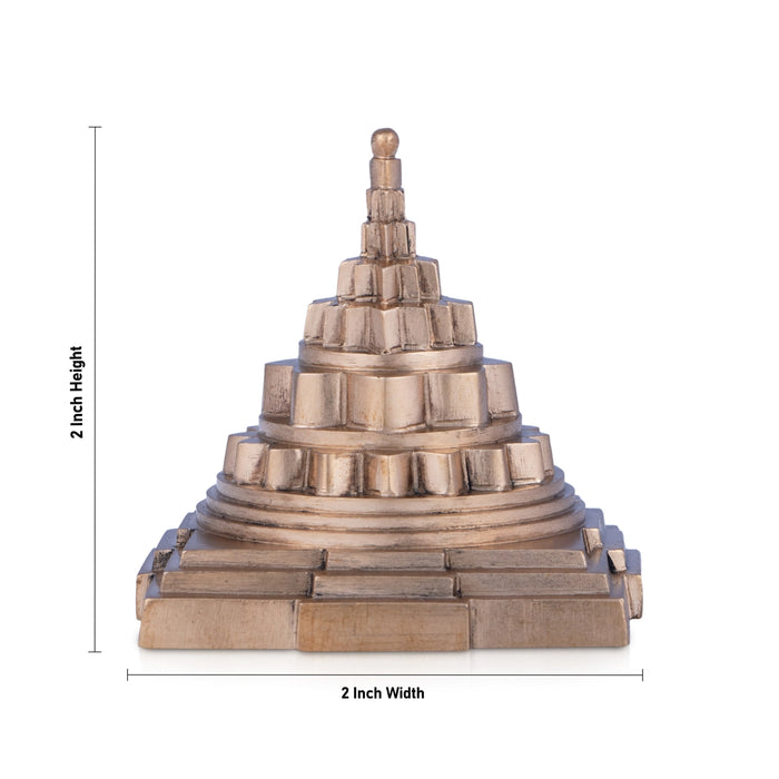 Maha Meru - 2 x 2 Inches | Panchaloha Sri Chakra Maha Meru/ Sri Yantra for Pooja/ 180 Gms Approx - Maha Meru & Yantra