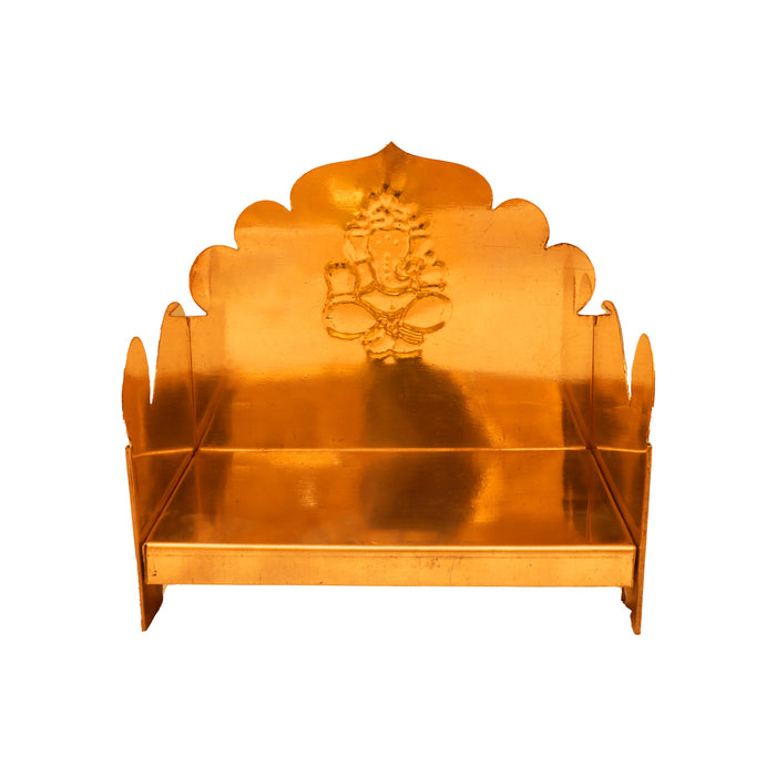 Pooja Chowki - 7 x 7.5 x 5 Inches | Manai/ Brass Chowki/ Patla for Home - Pooja Aasan & Bajot & Pooja Mat