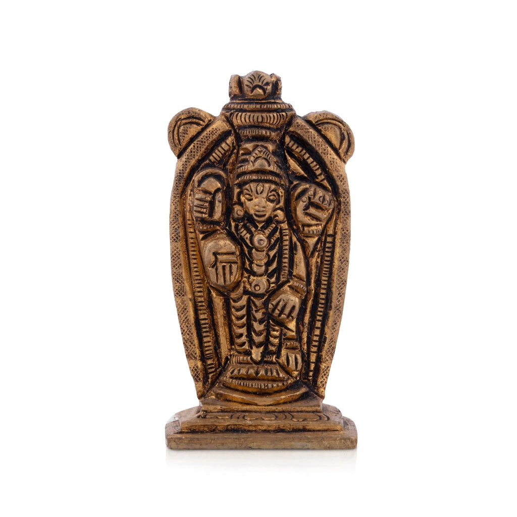 Guruvayurappan Idol - 3 x 1.5 Inches | Antique Brass Idol/ Guruvayoorappan Vigraham for Pooja/ 100 Gms Approx