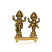 Vishnu Lakshmi Standing On Chowki Murti - 2.5 x 2.5 Inches | Antique Brass Idol/ Vishnu Lakshmi Statue For Pooja - Brass Murties