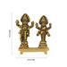 Vishnu Lakshmi Standing On Chowki Murti - 2.5 x 2.5 Inches | Antique Brass Idol/ Vishnu Lakshmi Statue For Pooja - Brass Murties