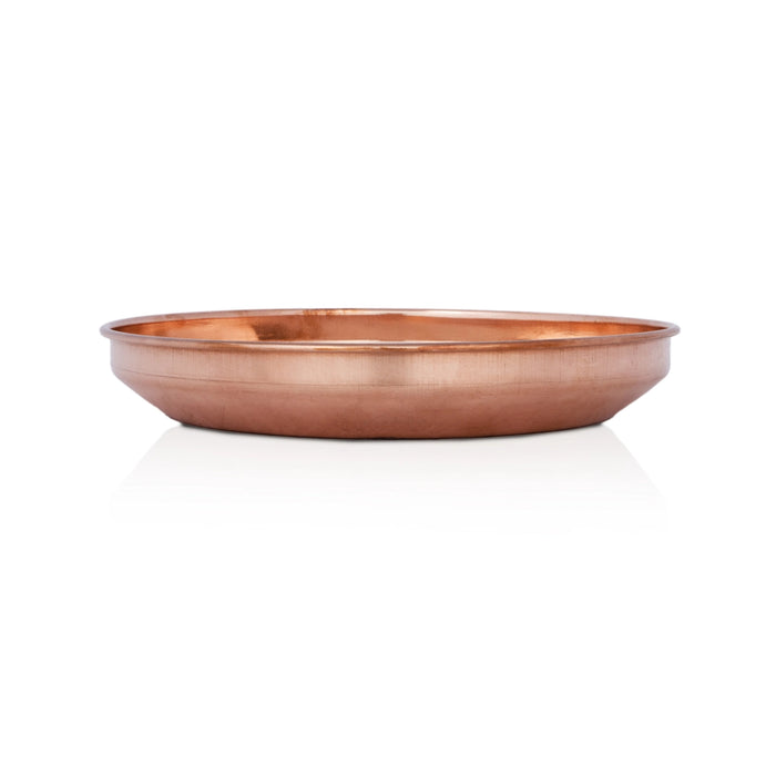 Copper Plate - 1.5 x 9 Inches | Pooja Plate/ Hariwana Design Thali Plate for Home/ 300 Gms Approx - Pooja Plate & Tray