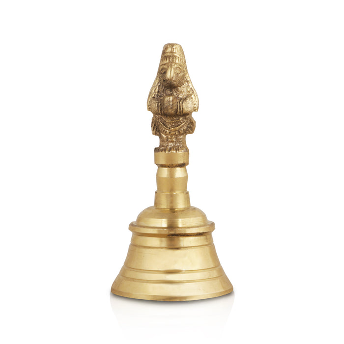Brass Hand Bell - 3.75 Inches | Pooja Bell/ Hanuman Handle Ghanti for Home - Pooja Bells